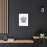 Patriotic Baseball Emblem Canvas | Vintage Red White Blue Baseball Wall Art