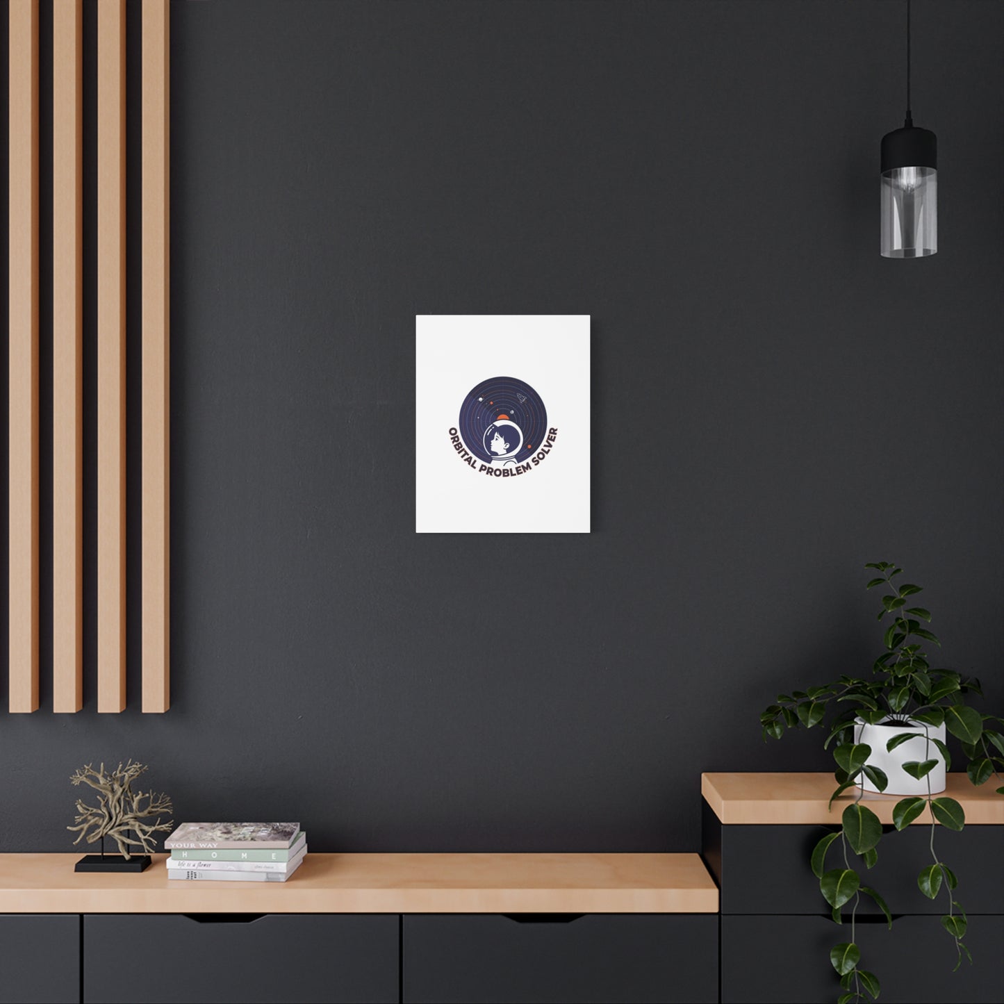 Orbital Problem Solver Canvas | space mission patch, astronaut art, cosmic science