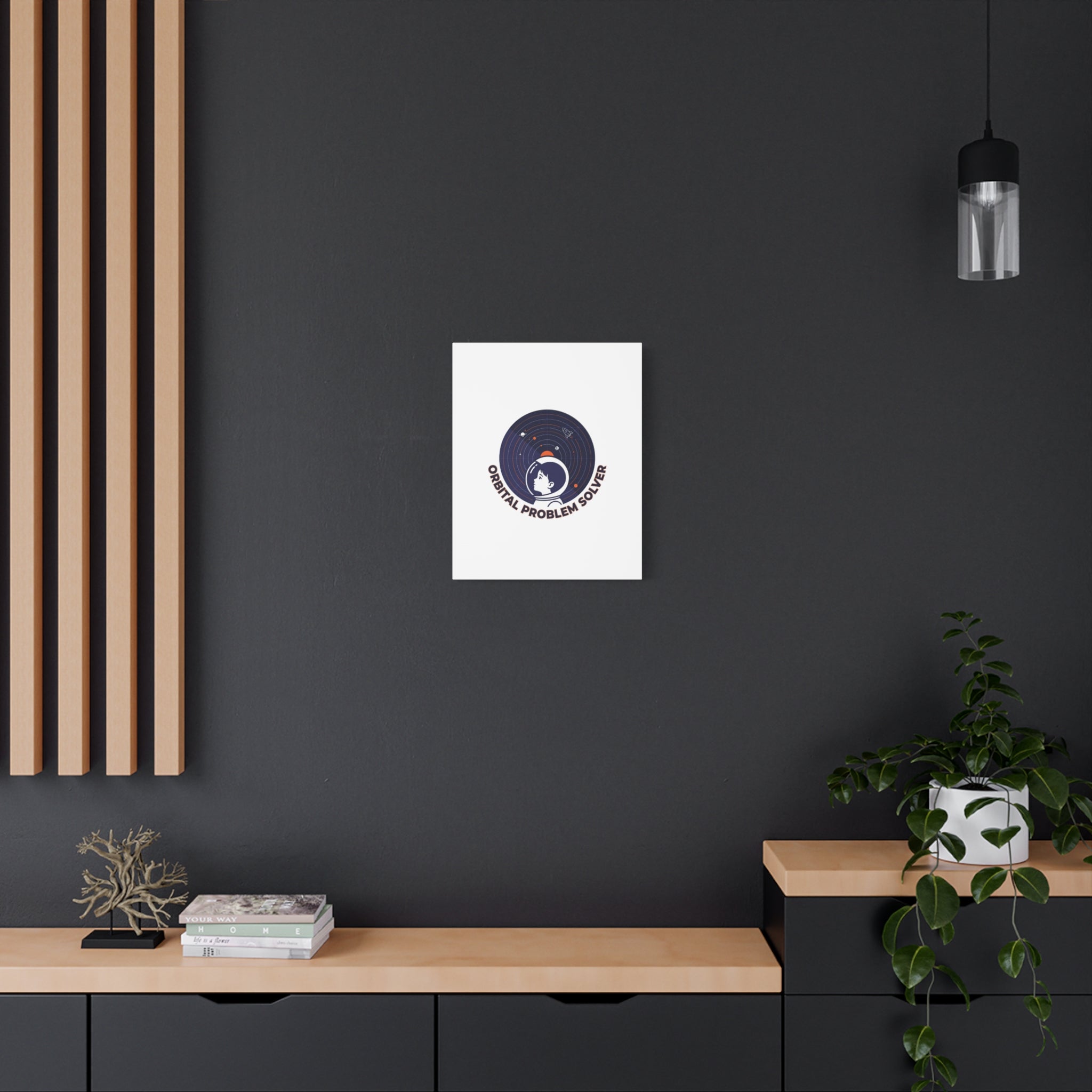 Orbital Problem Solver Canvas | space mission patch, astronaut art, cosmic science