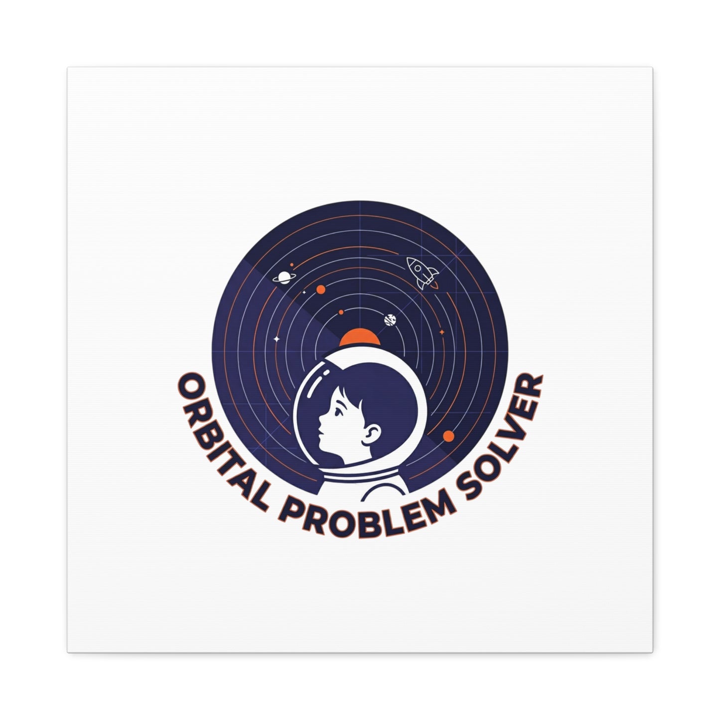 Orbital Problem Solver Canvas | space mission patch, astronaut art, cosmic science