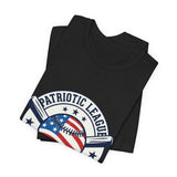 Patriotic Baseball Graphic Tee | Vintage Red White Blue Home Run Shirt