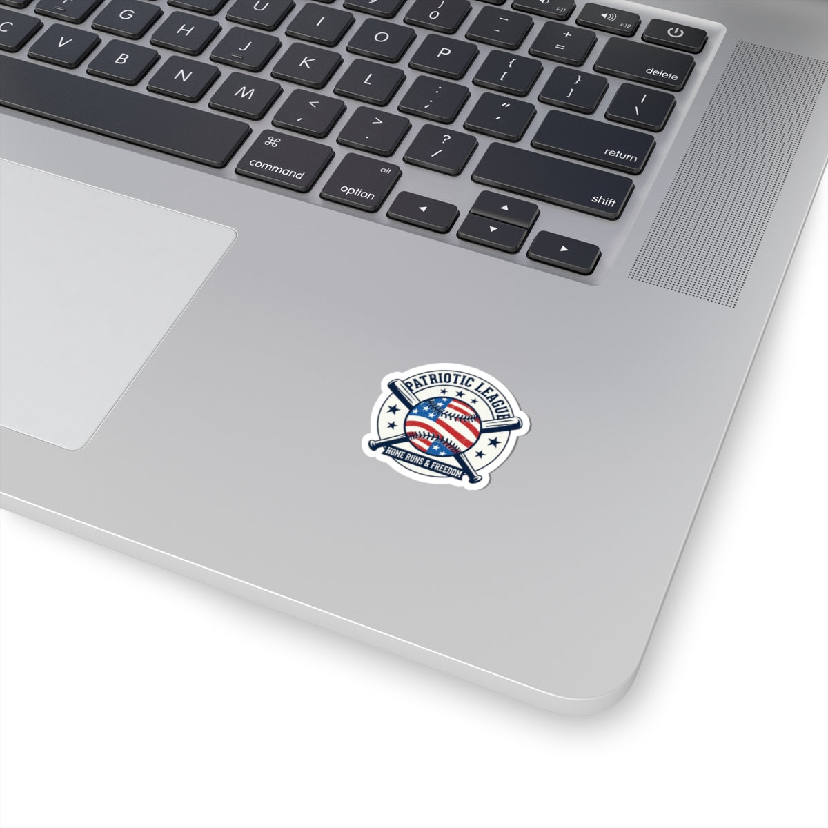 Patriotic Baseball Logo Sticker | Kiss-Cut, Vintage Ballpark Aesthetic
