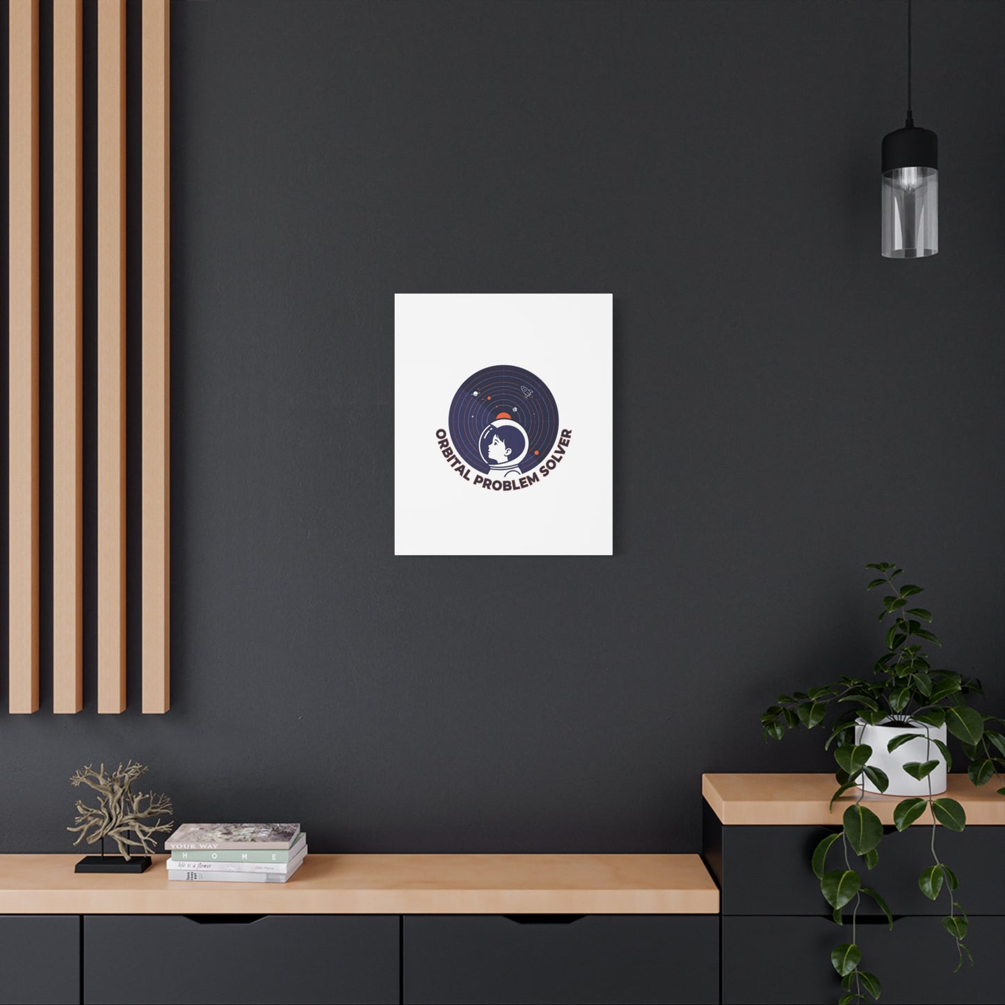 Orbital Problem Solver Canvas | space mission patch, astronaut art, cosmic science