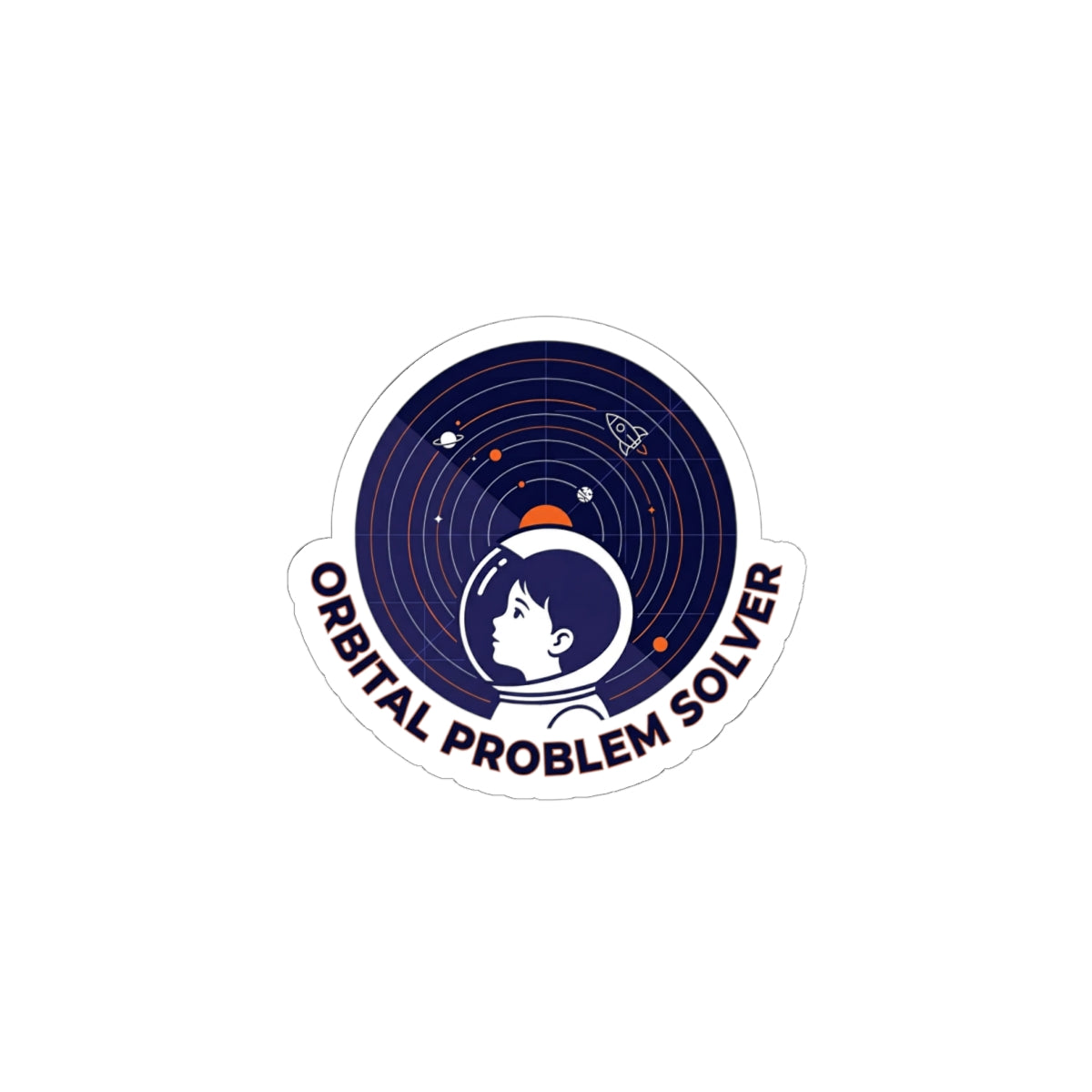 Orbital Problem Solver Kiss-Cut Stickers | mission patch, astronaut, space