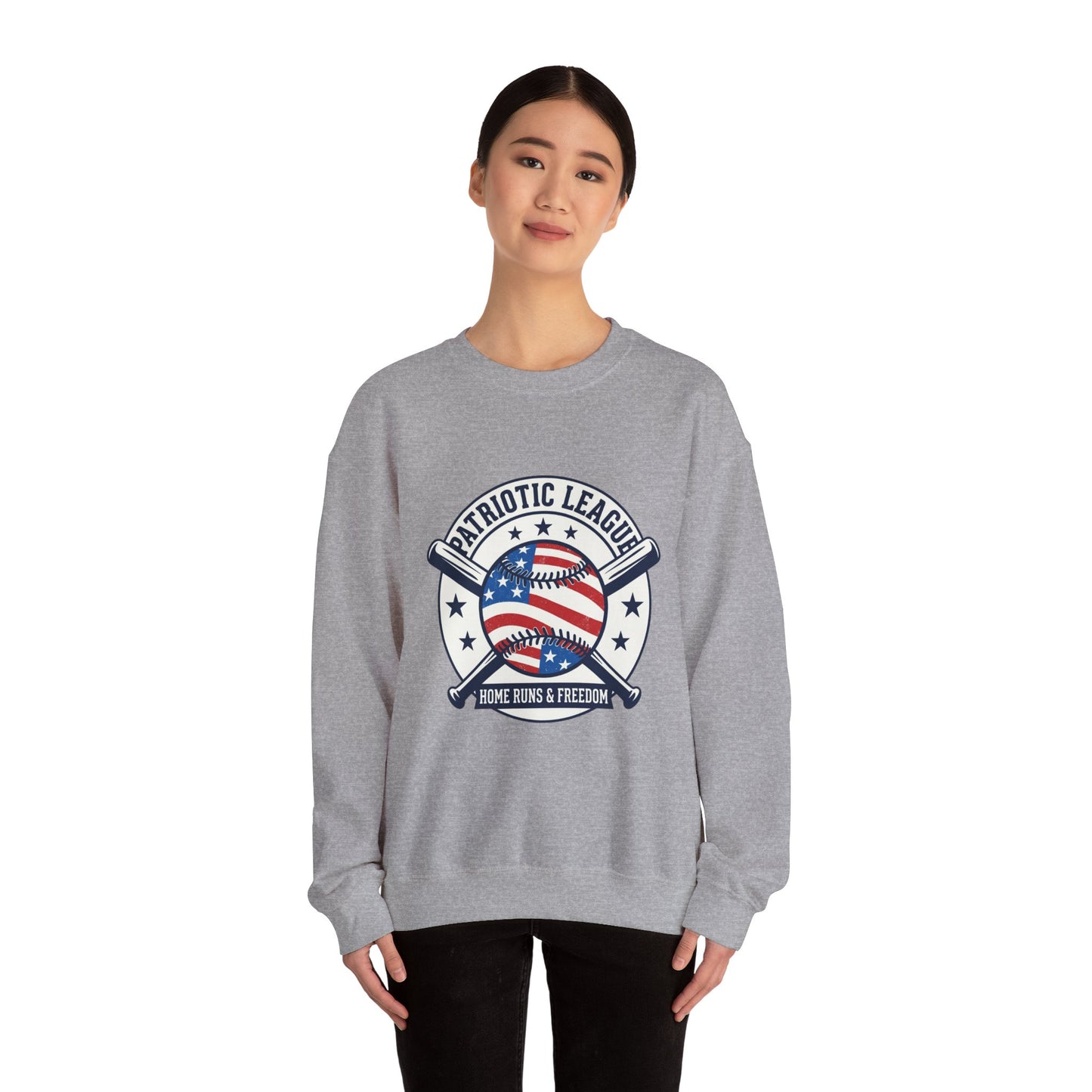 Patriotic Baseball Graphic Sweatshirt | vintage baseball graphic, red white blue shirt
