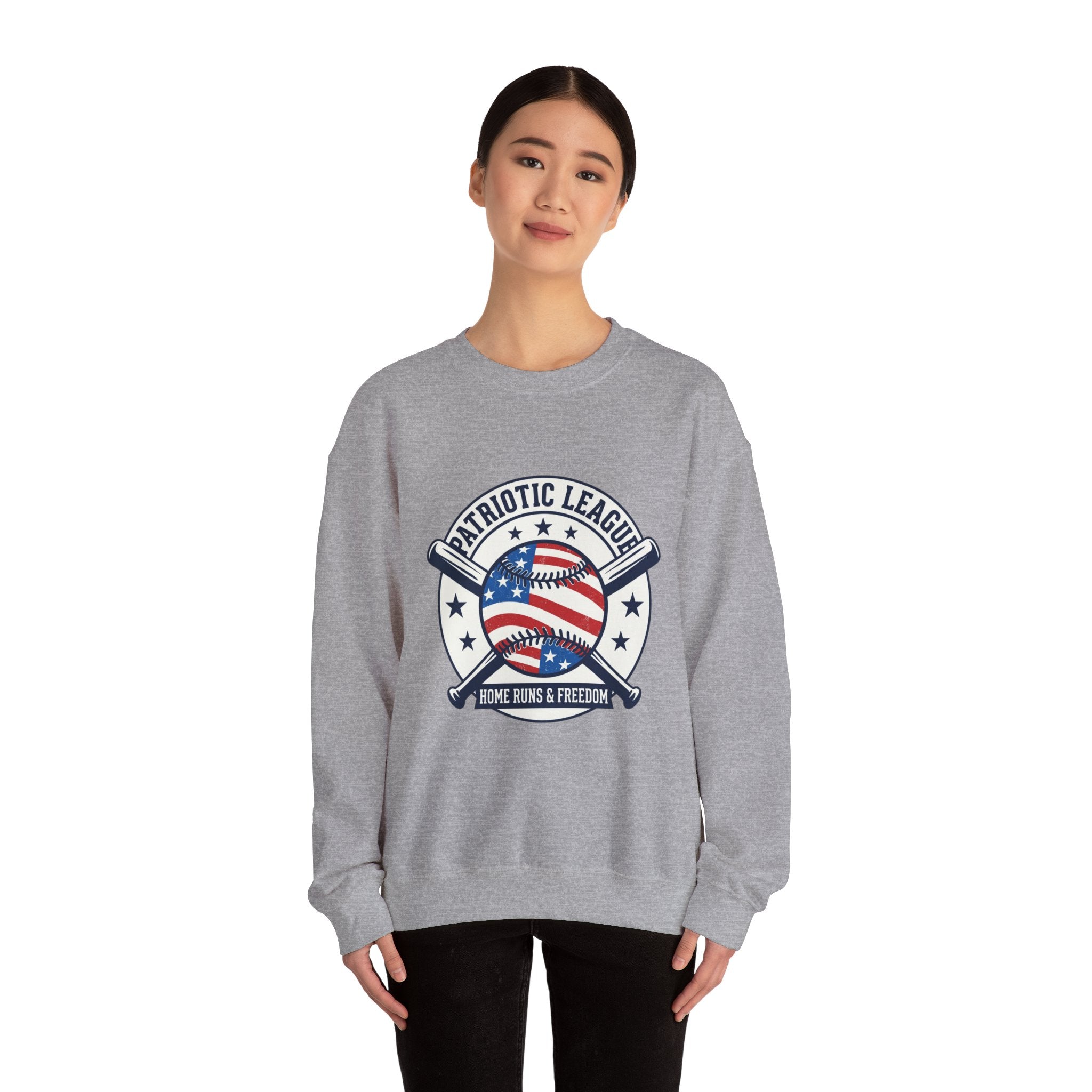 Patriotic Baseball Graphic Sweatshirt | vintage baseball graphic, red white blue shirt