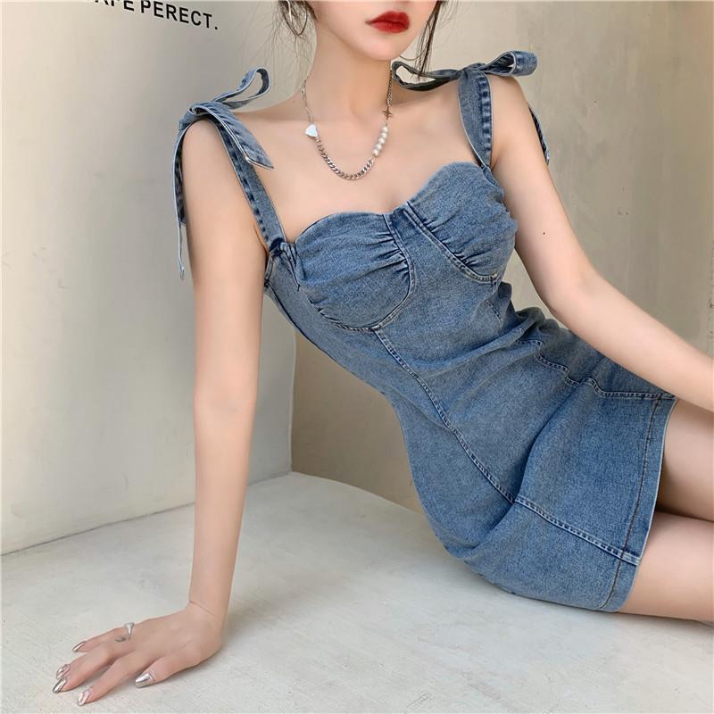 Hong Kong-style Retro Sexy Tube Top Slip Dress