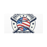 Patriotic Baseball Emblem Canvas | Vintage Red White Blue Baseball Wall Art