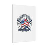 Patriotic Baseball Emblem Canvas | Vintage Red White Blue Baseball Wall Art