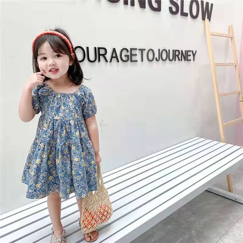 New Girls Floral Skirt, Little Girl Princess Dress, Baby Net Red Foreign Style Summer Dress Beautiful