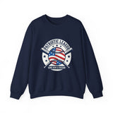 Patriotic Baseball Graphic Sweatshirt | vintage baseball graphic, red white blue shirt