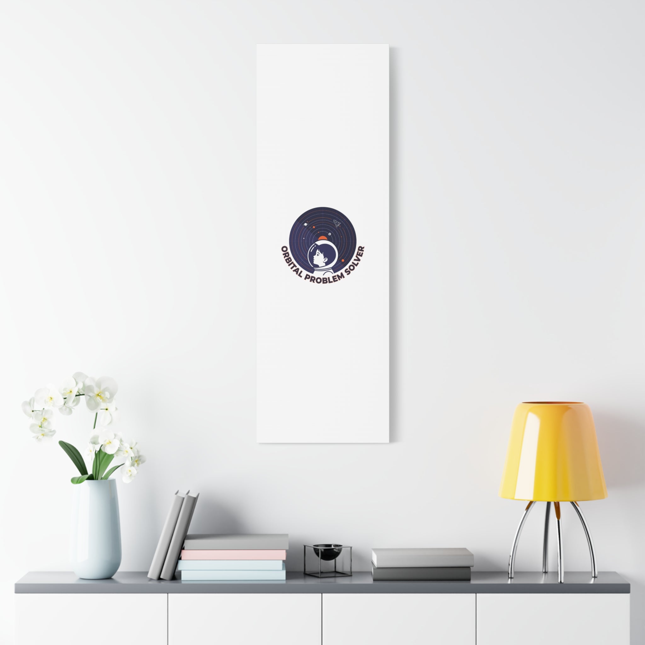 Orbital Problem Solver Canvas | space mission patch, astronaut art, cosmic science