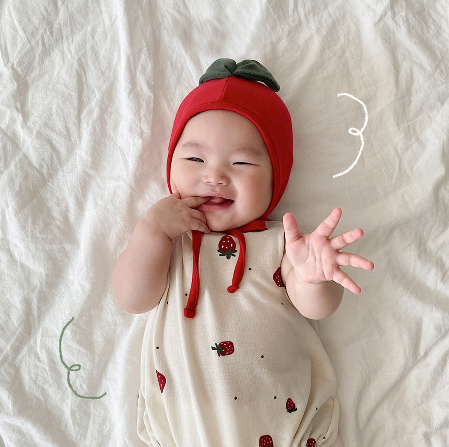 Cute Full-print Strawberry Vest Baby One-piece Romper Romper