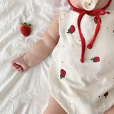 Cute Full-print Strawberry Vest Baby One-piece Romper Romper