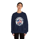 Patriotic Baseball Graphic Sweatshirt | vintage baseball graphic, red white blue shirt