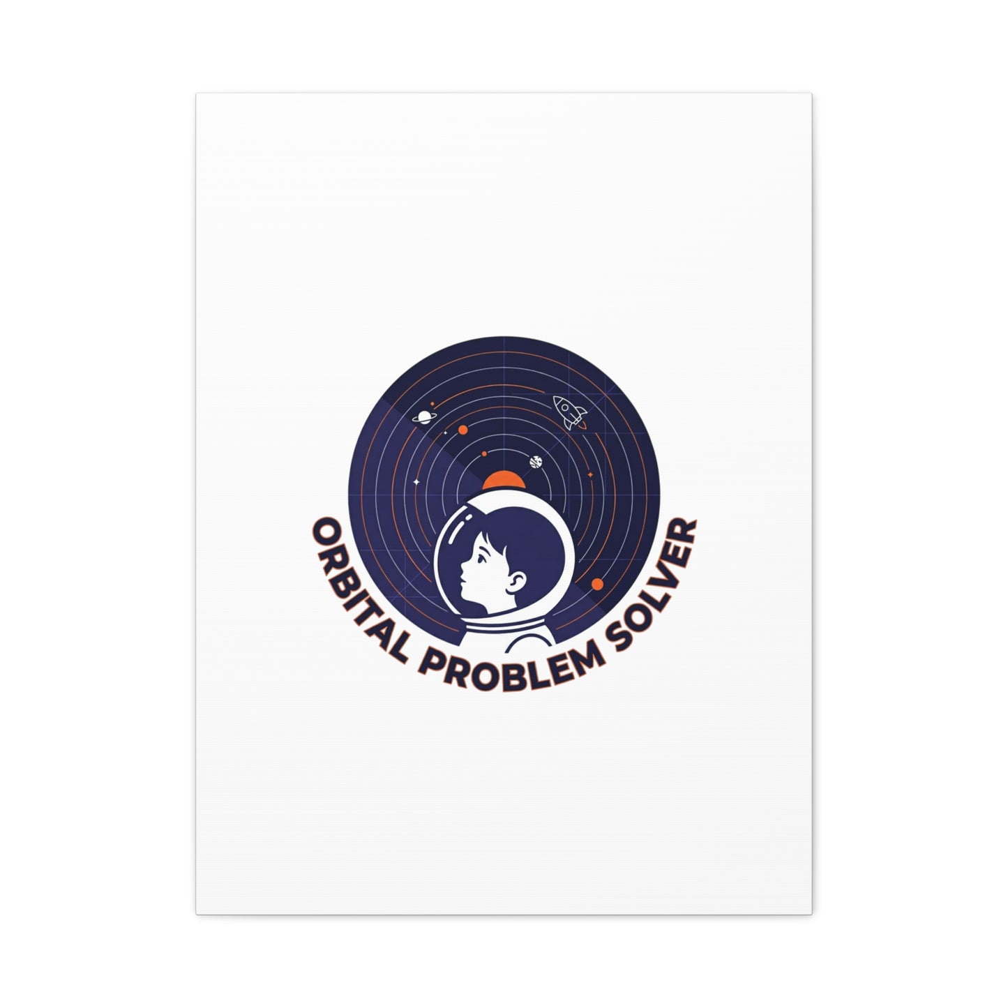 Orbital Problem Solver Canvas | space mission patch, astronaut art, cosmic science