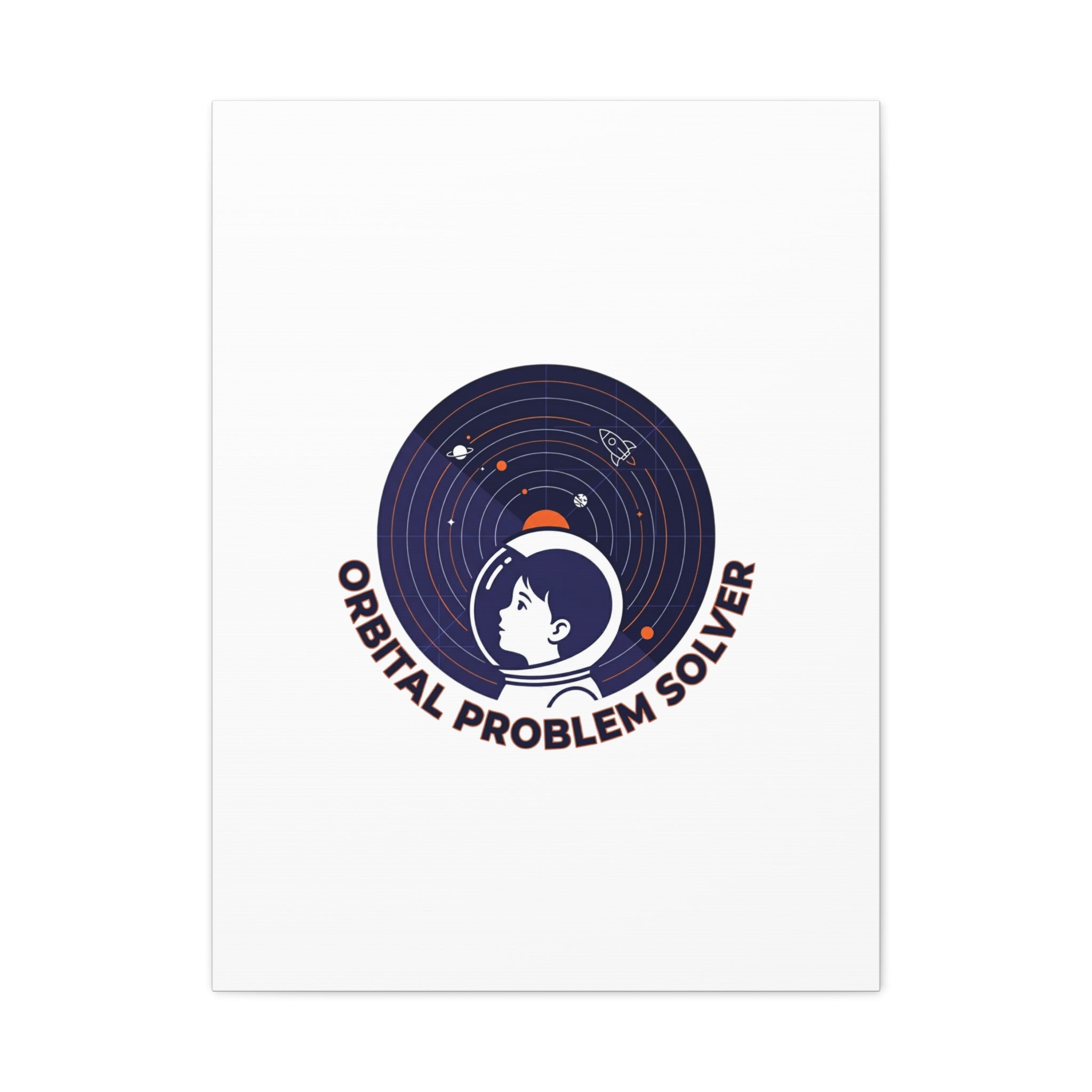 Orbital Problem Solver Canvas | space mission patch, astronaut art, cosmic science