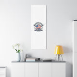 Patriotic Baseball Emblem Canvas | Vintage Red White Blue Baseball Wall Art