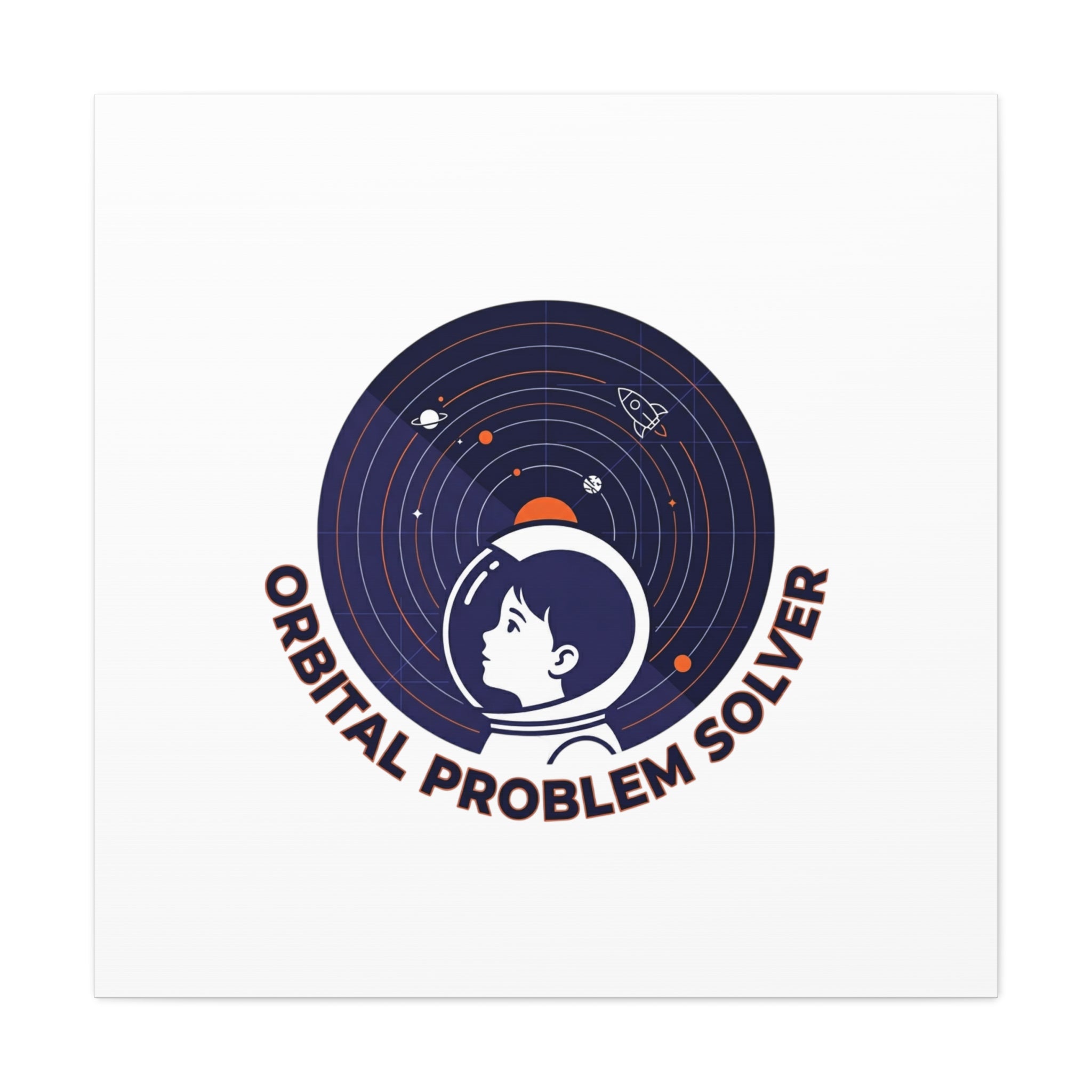 Orbital Problem Solver Canvas | space mission patch, astronaut art, cosmic science