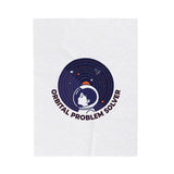Orbital Problem Solver Velveteen Blanket | space, mission patch, astronaut