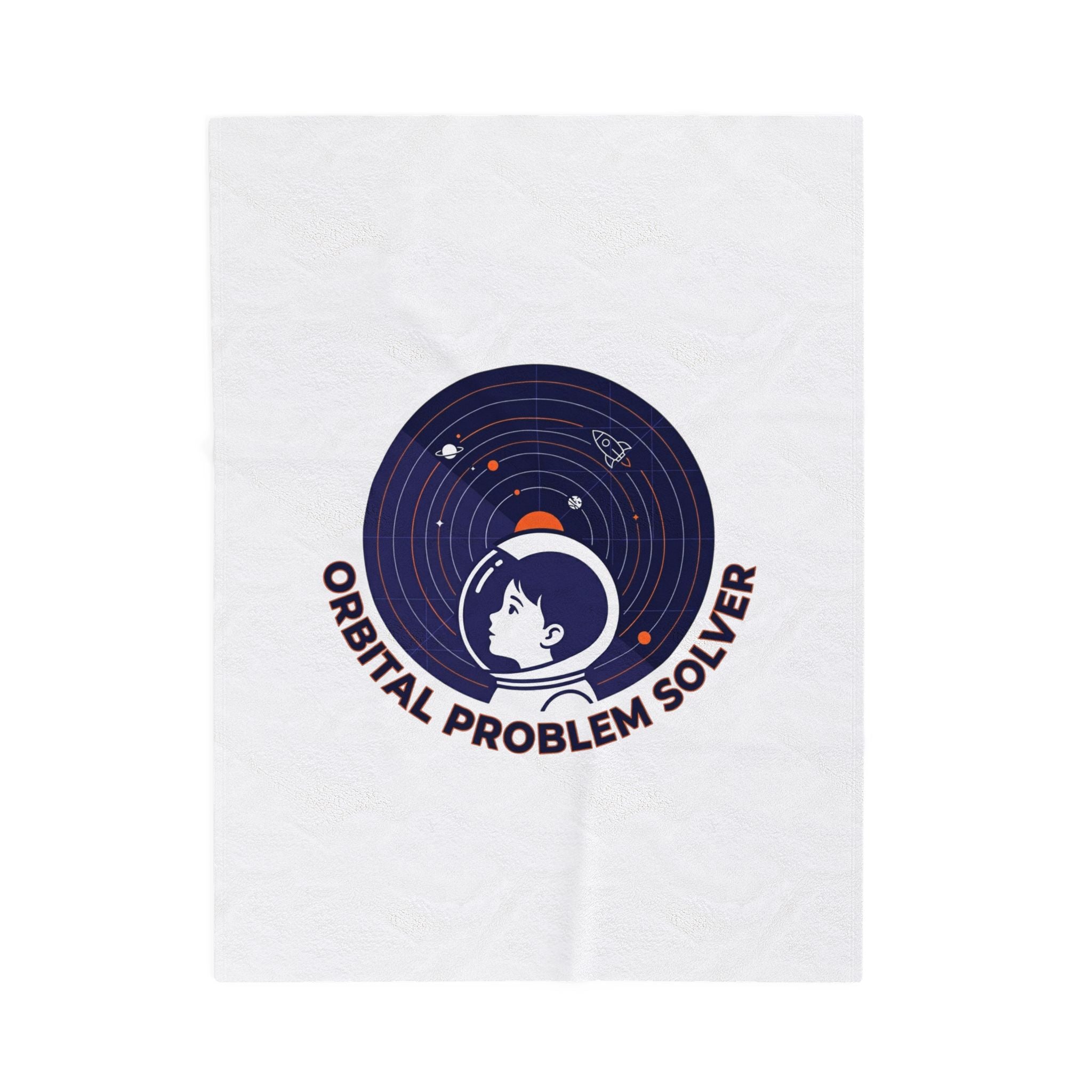Orbital Problem Solver Velveteen Blanket | space, mission patch, astronaut