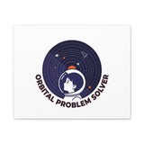 Orbital Problem Solver Canvas | space mission patch, astronaut art, cosmic science