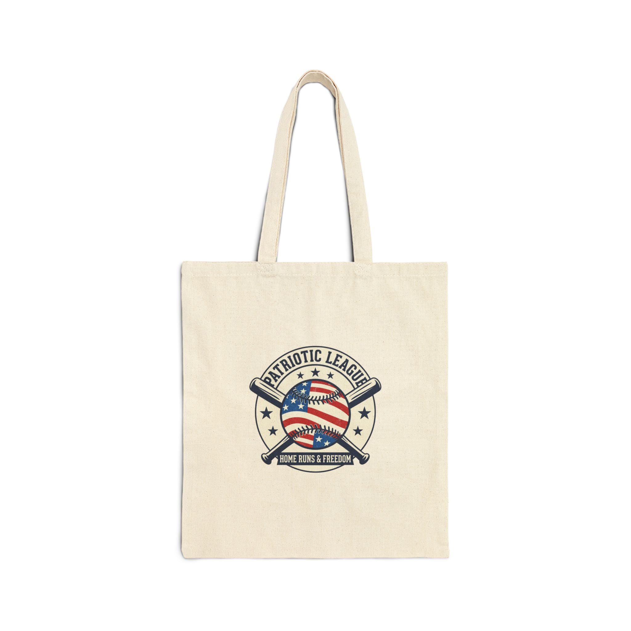 Patriotic Baseball Crest Tote Bag | Vintage Red White Blue, Ballpark Aesthetic