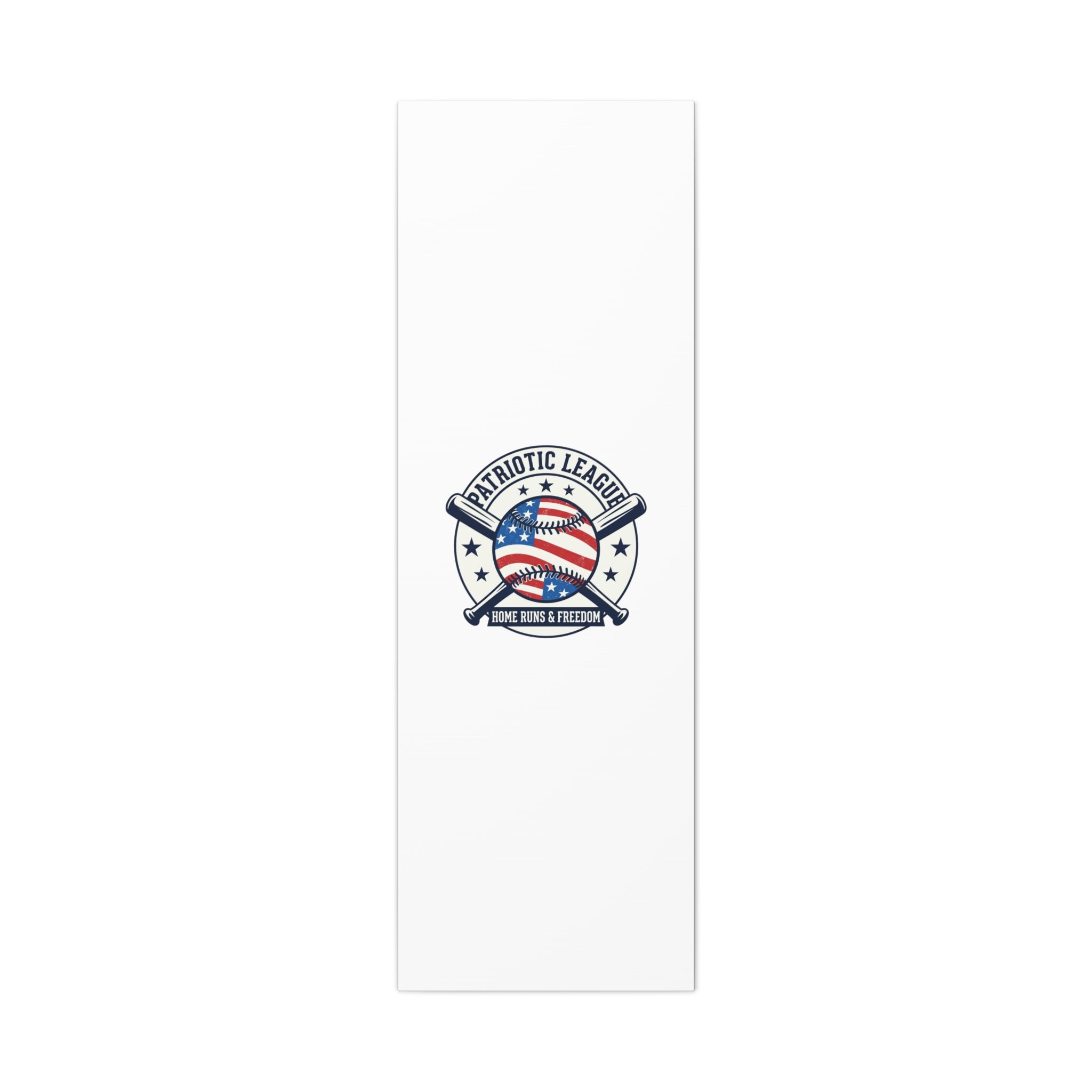 Patriotic Baseball Emblem Canvas | Vintage Red White Blue Baseball Wall Art