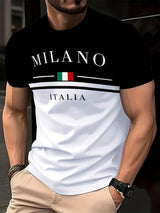 Mens Casual Minimalist 3D Short Sleeve Printed T Shirt Top