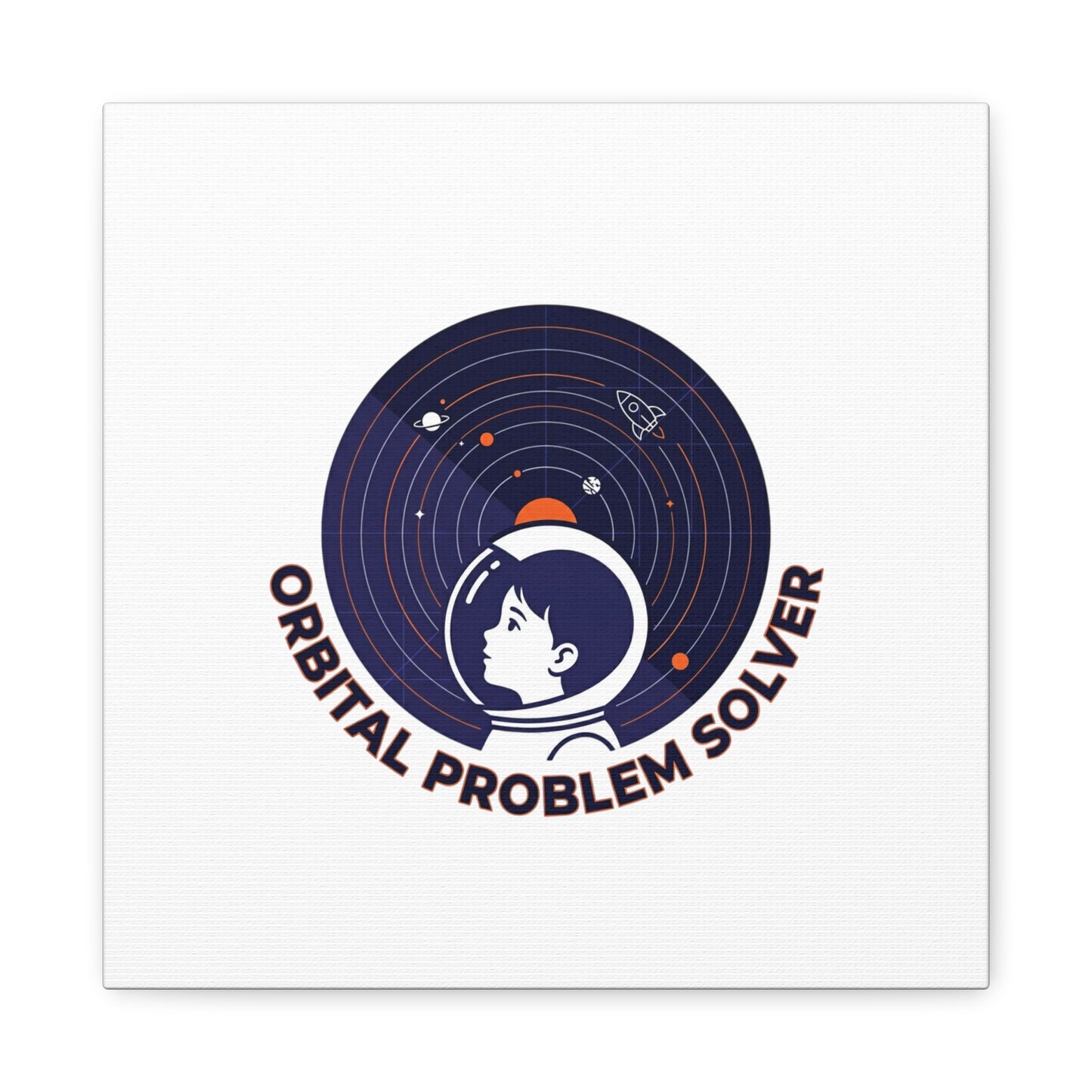 Orbital Problem Solver Canvas | space mission patch, astronaut art, cosmic science