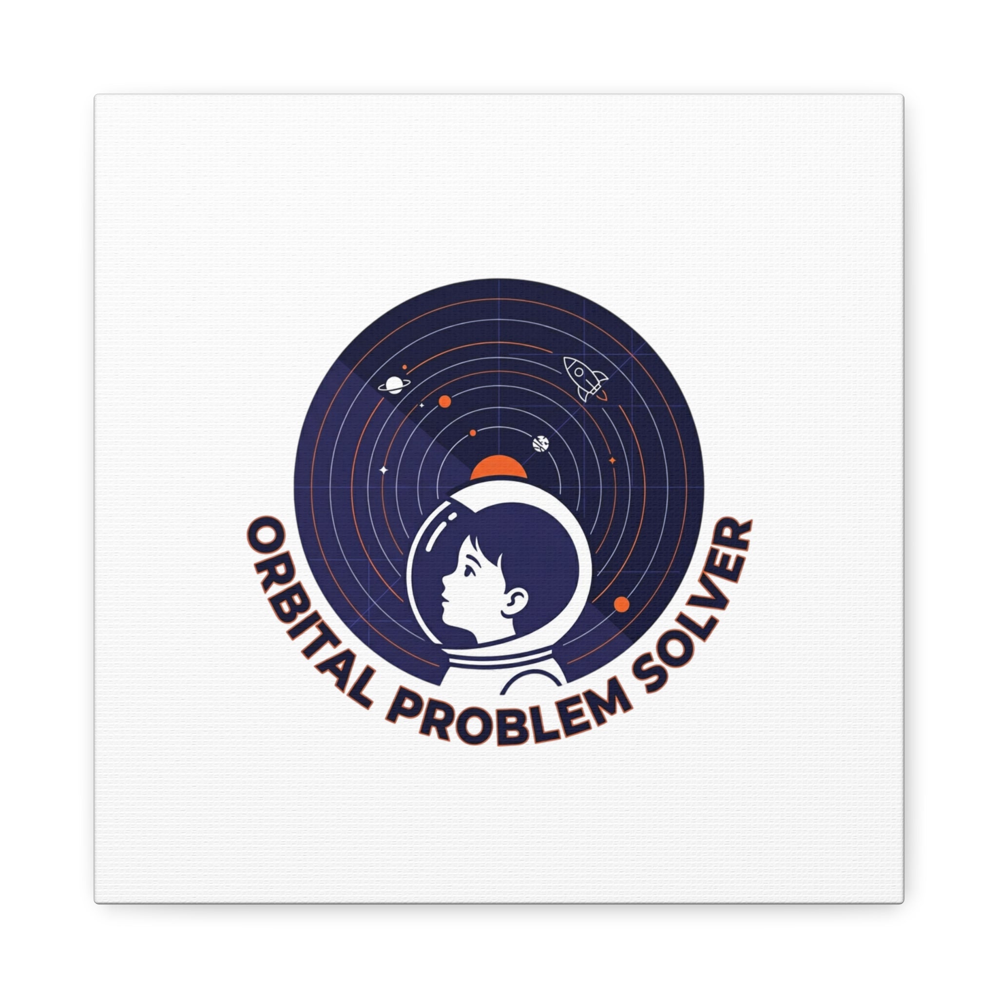 Orbital Problem Solver Canvas | space mission patch, astronaut art, cosmic science