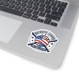Patriotic Baseball Logo Sticker | Kiss-Cut, Vintage Ballpark Aesthetic