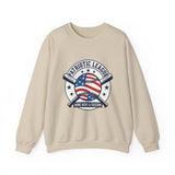 Patriotic Baseball Graphic Sweatshirt | vintage baseball graphic, red white blue shirt
