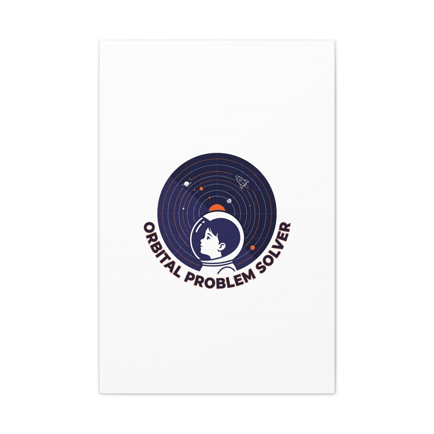 Orbital Problem Solver Canvas | space mission patch, astronaut art, cosmic science