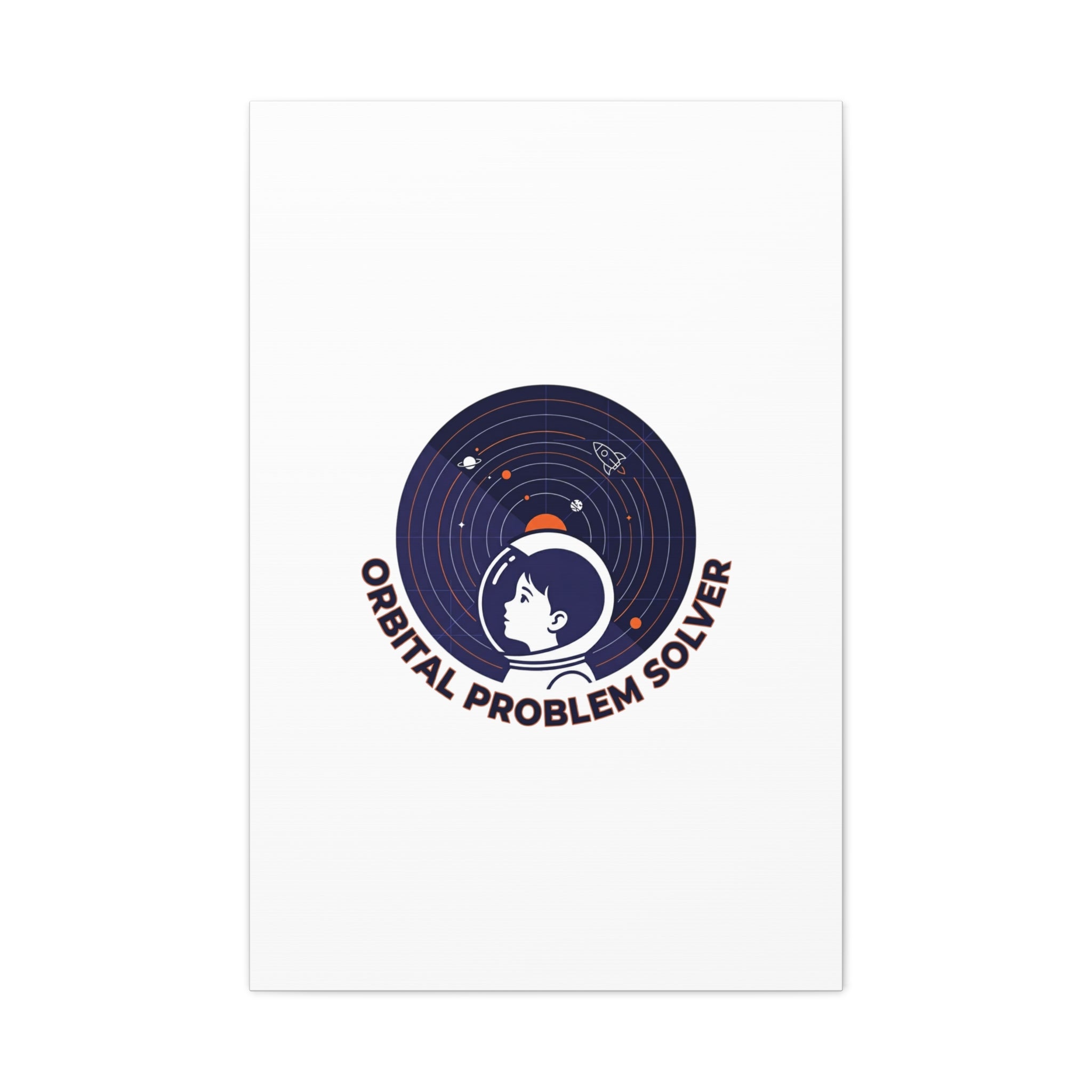 Orbital Problem Solver Canvas | space mission patch, astronaut art, cosmic science