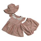 Autumn Baby Plaid Clothes Doll Shirt Suit