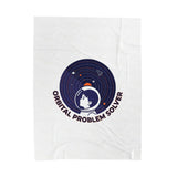 Orbital Problem Solver Velveteen Blanket | space, mission patch, astronaut