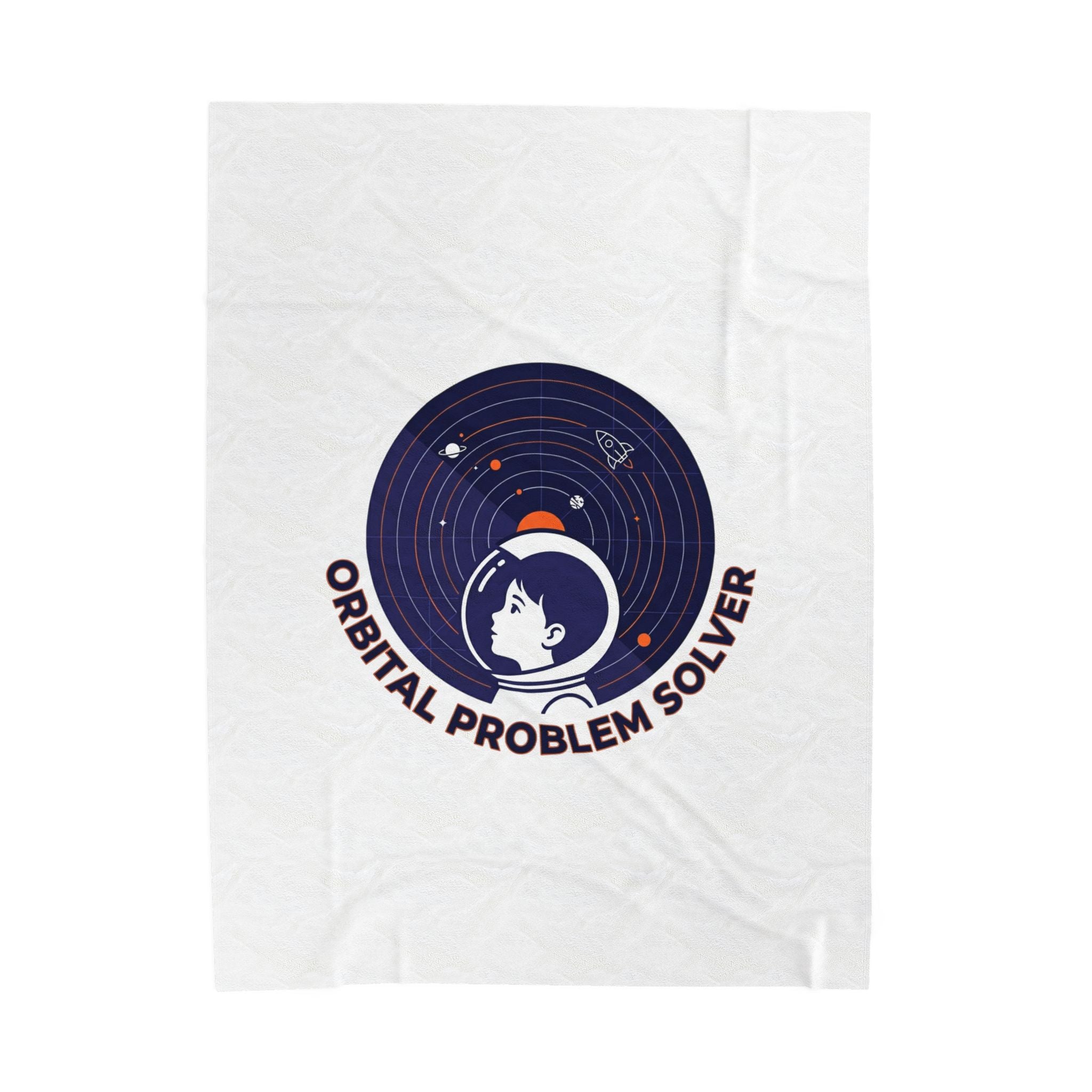 Orbital Problem Solver Velveteen Blanket | space, mission patch, astronaut