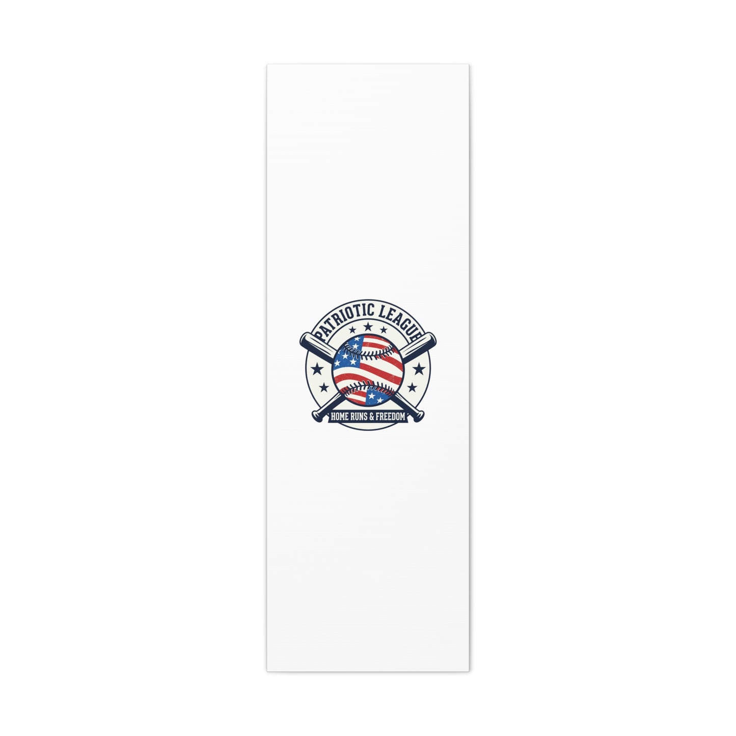 Patriotic Baseball Emblem Canvas | Vintage Red White Blue Baseball Wall Art