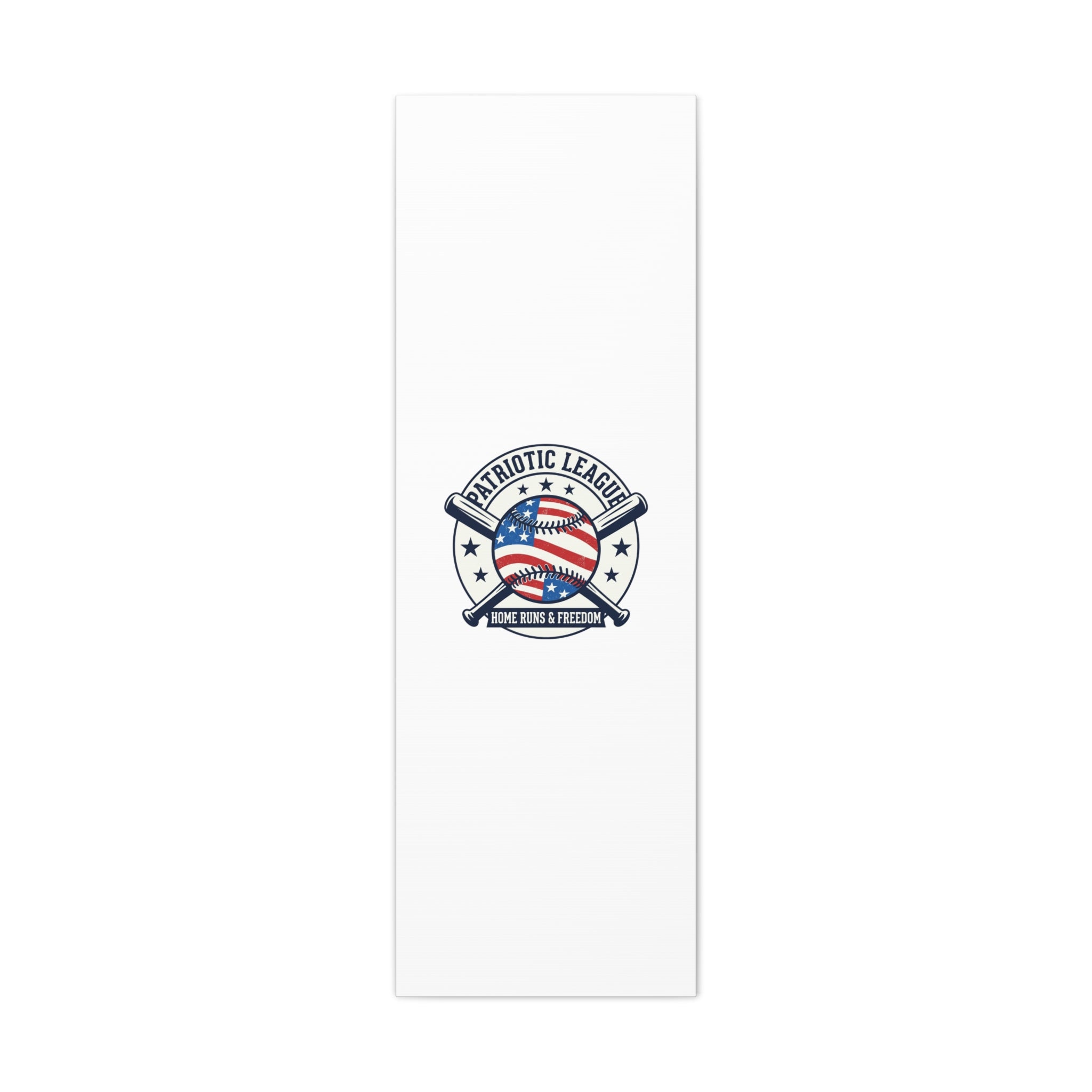 Patriotic Baseball Emblem Canvas | Vintage Red White Blue Baseball Wall Art