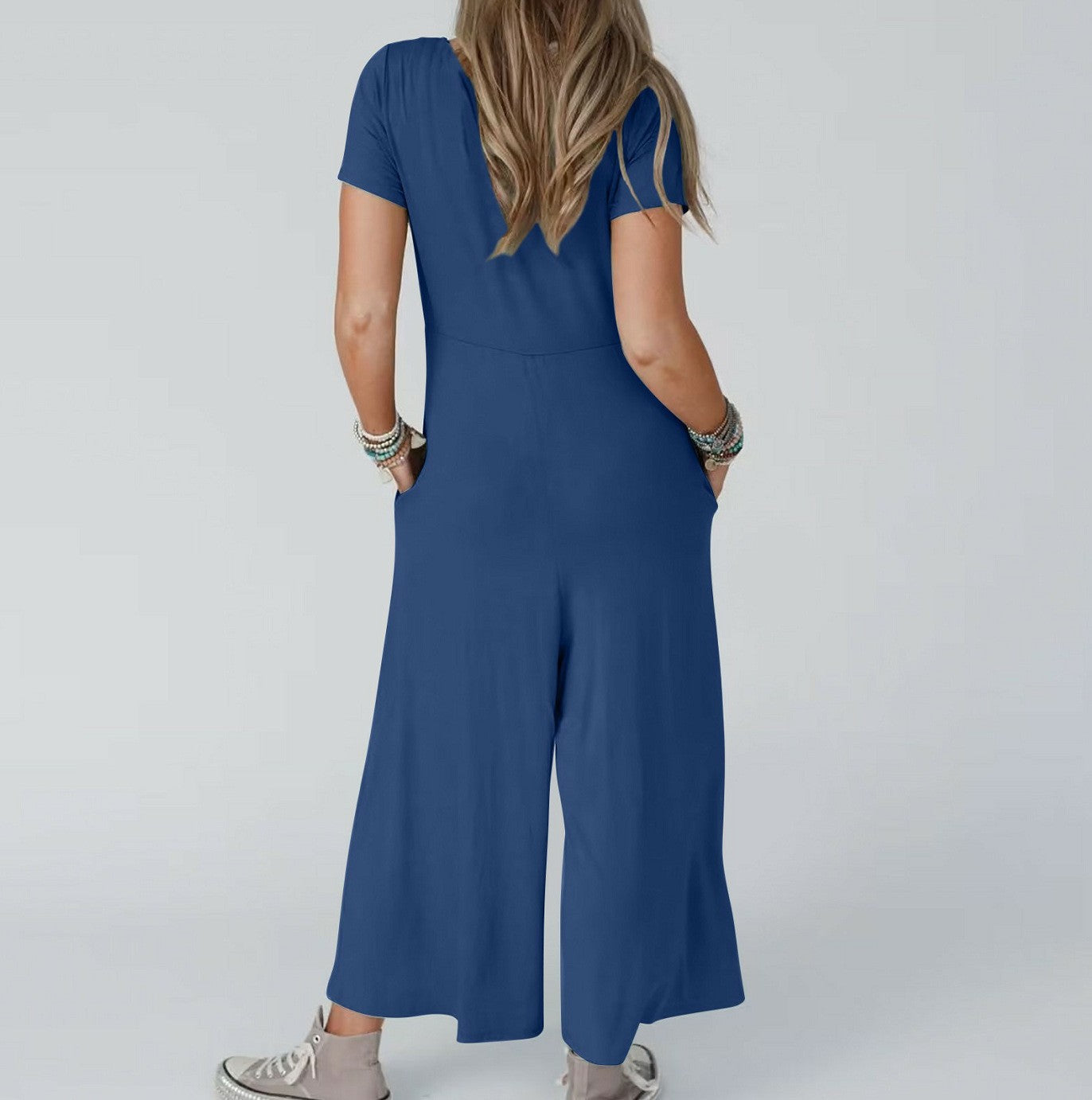 Women's Fashionable Slim-fit Casual Short-sleeve Jumpsuit