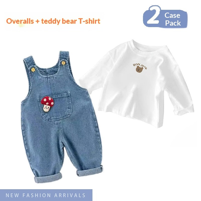 Loose-fit Fashionable Kids Denim Overalls