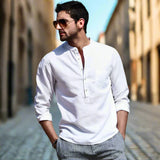 Men's Solid Color Versatile Casual Simple Breathable Long Sleeve