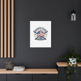 Patriotic Baseball Emblem Canvas | Vintage Red White Blue Baseball Wall Art