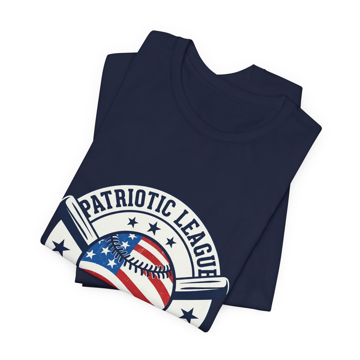 Patriotic Baseball Graphic Tee | Vintage Red White Blue Home Run Shirt