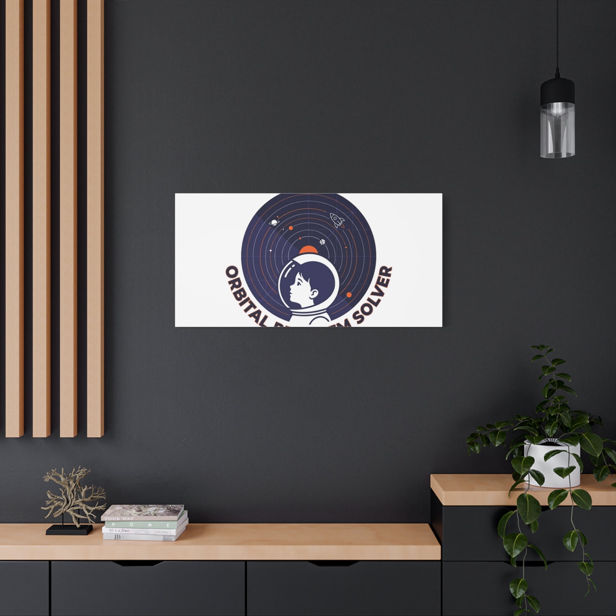 Orbital Problem Solver Canvas | space mission patch, astronaut art, cosmic science