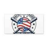 Patriotic Baseball Emblem Canvas | Vintage Red White Blue Baseball Wall Art
