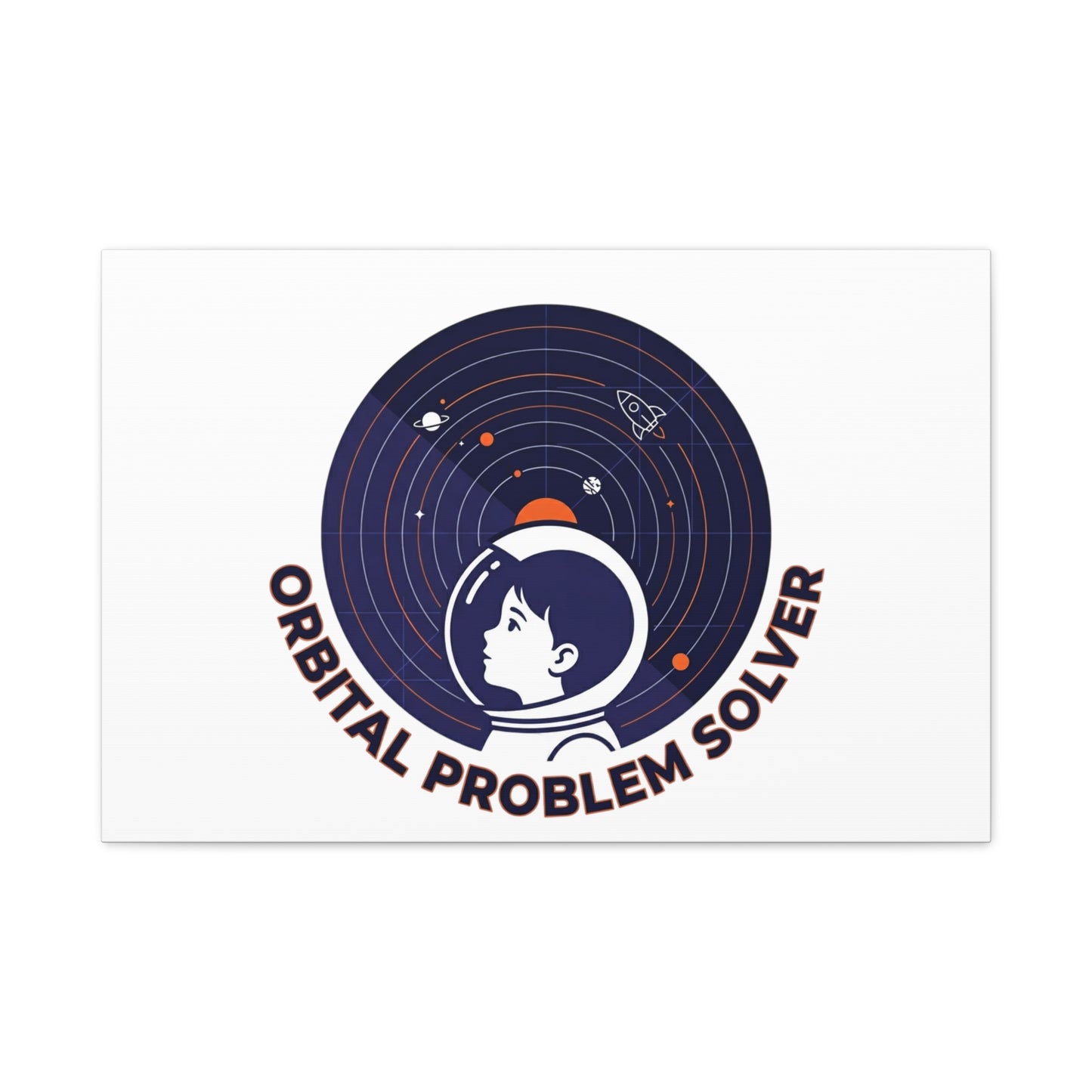 Orbital Problem Solver Canvas | space mission patch, astronaut art, cosmic science