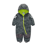 Baby Outdoor Fleece-Lined Thick Warm Softshell Romper Jumpsuit