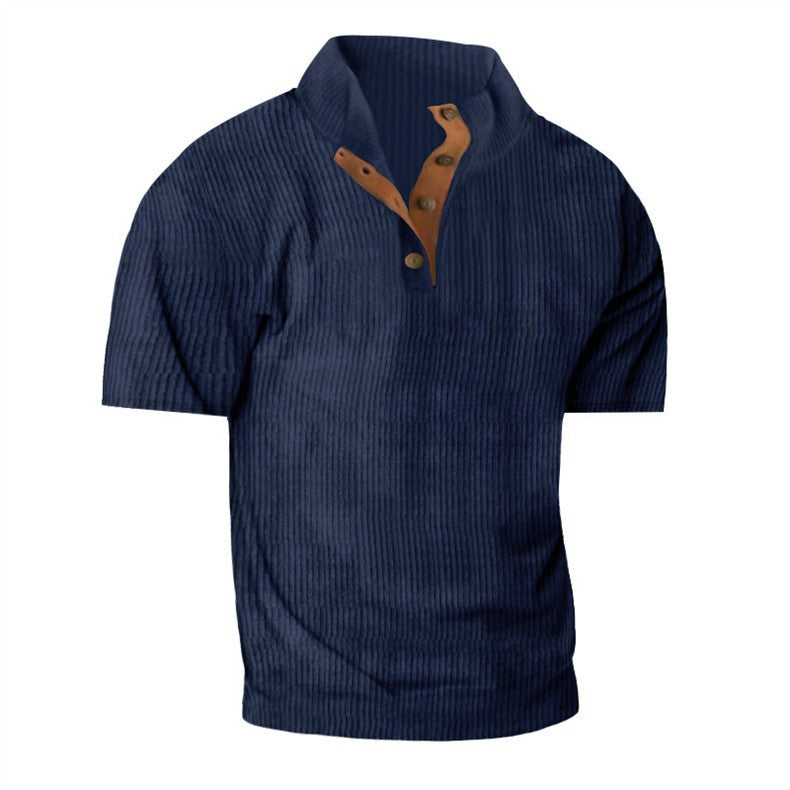 Men's Outdoor Casual Stand Collar Short-Sleeve Corduroy